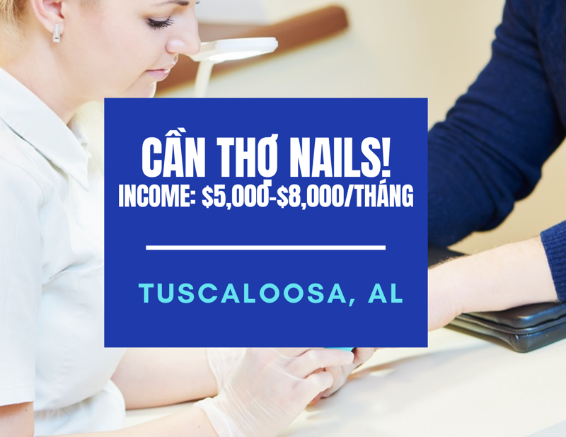 Ảnh của Cần thợ nails ở Tuscaloosa AL income rất cao từ $5,000 đến $8,000/tháng