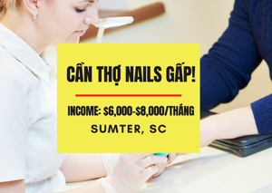 Ảnh của Cần thợ nails ở tiệm GOLDEN NAILS at Sumter, SC. Income/month: $8,000