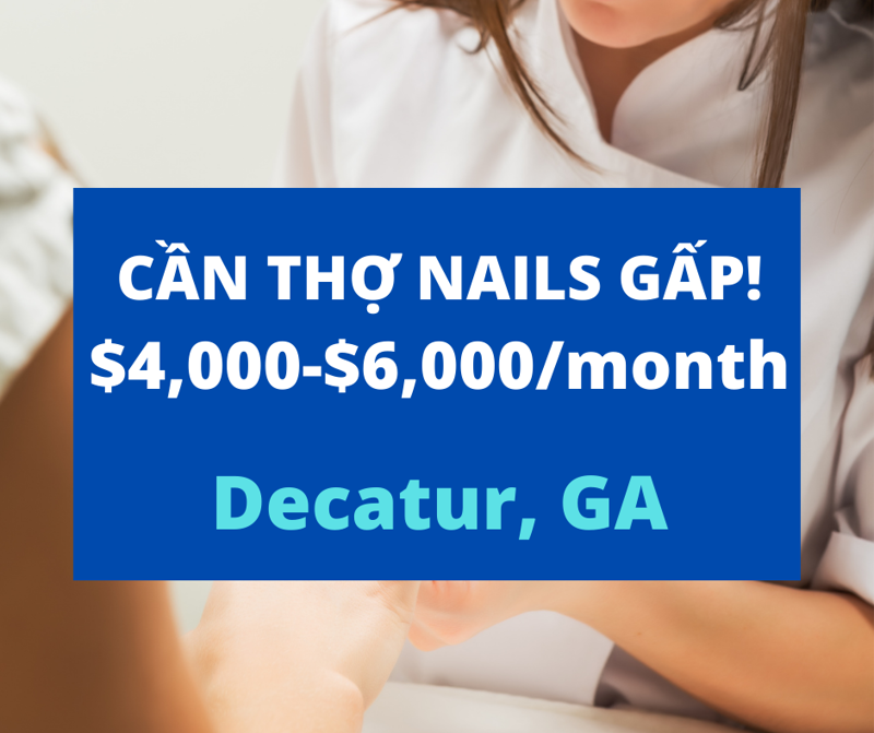 Ảnh của Cần thợ nails ở Decatur, GA. Income/month: $6,000