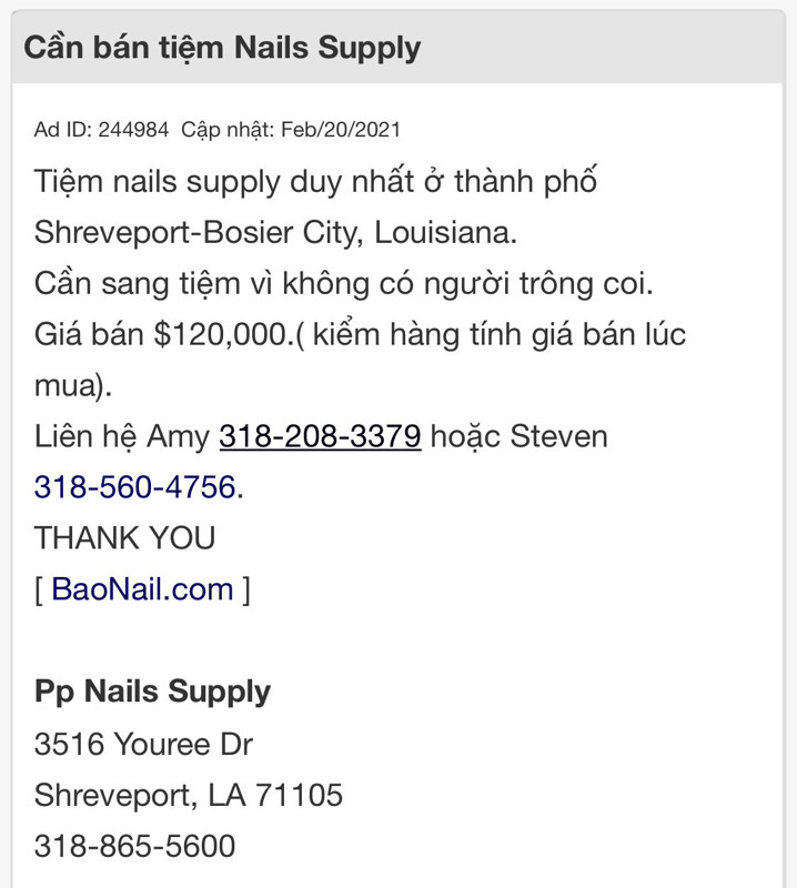 Ảnh của Cần thợ nails ở tiệm ABC NAILS at Dallas, TX. Income/month: $X,000