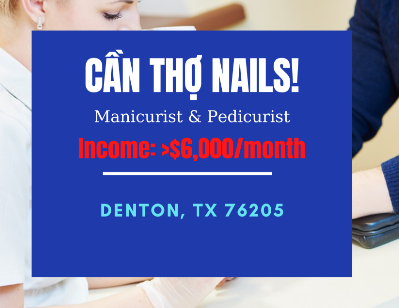 Ảnh của Cần thợ nails in Denton, TX 76205 INCOME CAO TIP HAU