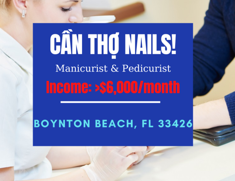 Ảnh của Cần thợ nails in Boynton Beach, FL 33426 INCOME CAO, TIP HẬU
