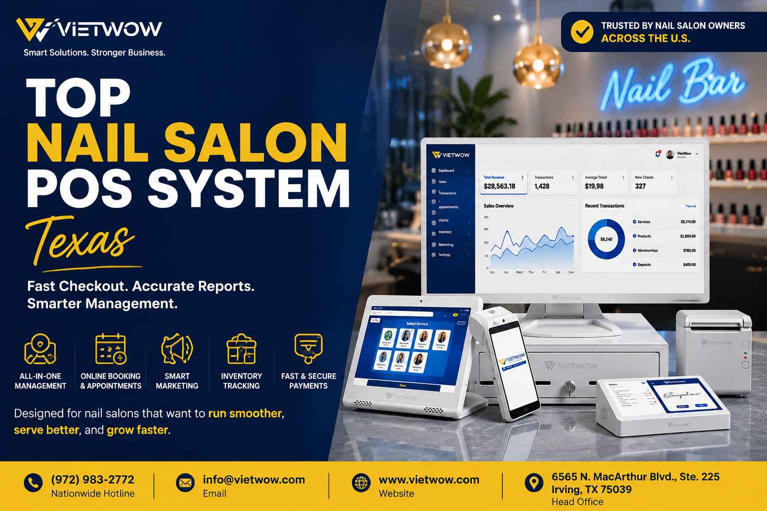 Top Nail Salon POS System Texas