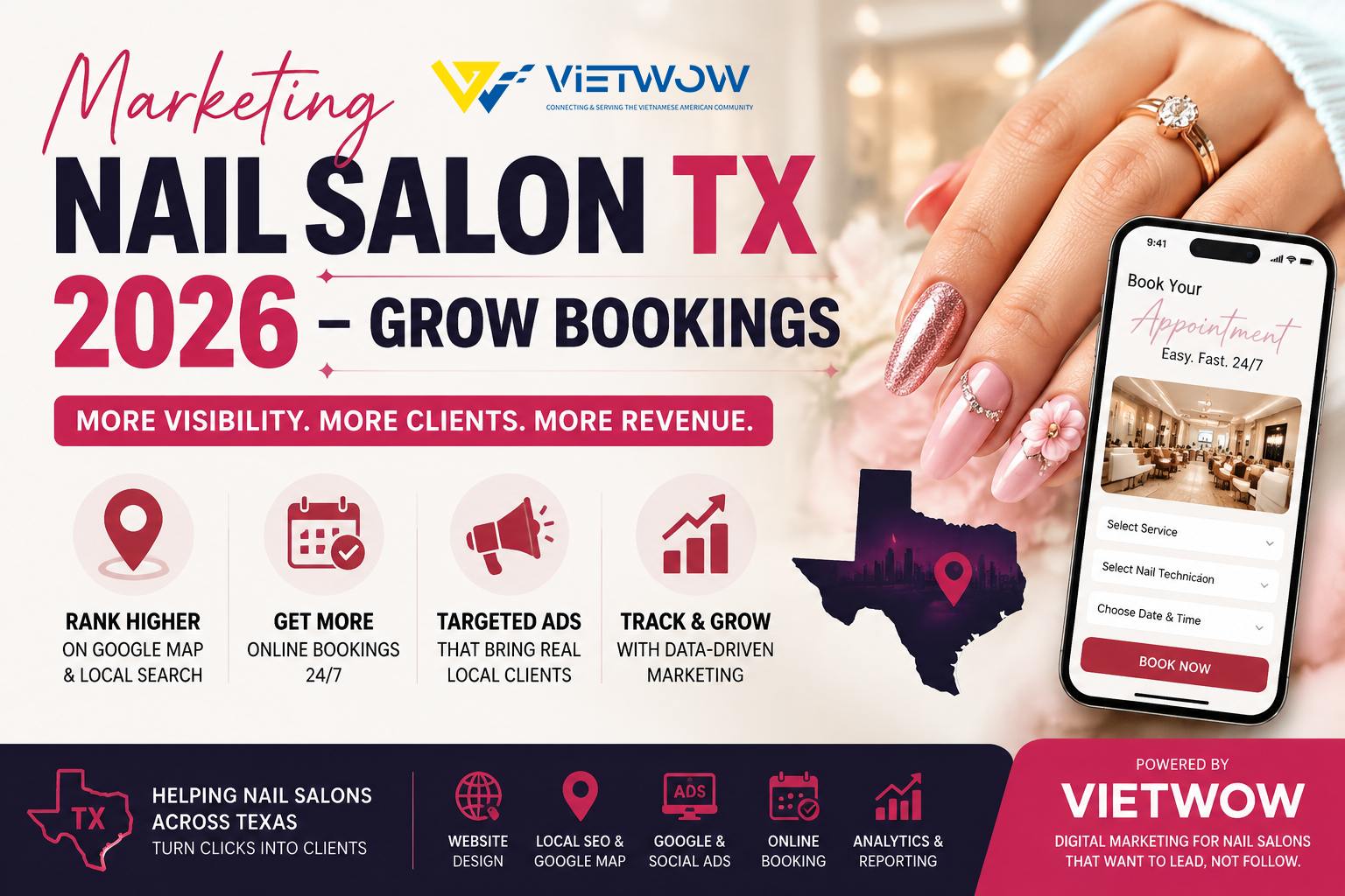 Marketing Nail Salon TX 2026 – Grow Bookings