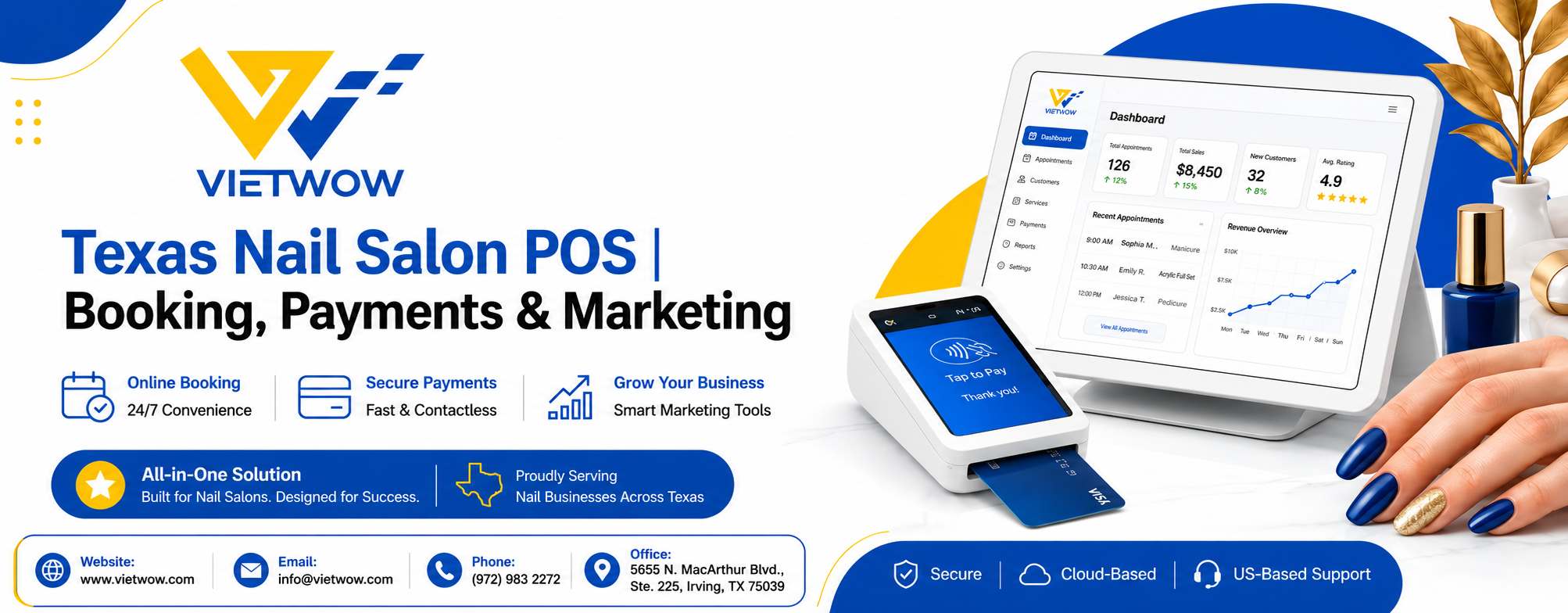 Texas Nail Salon POS | Booking, Payments & Marketing