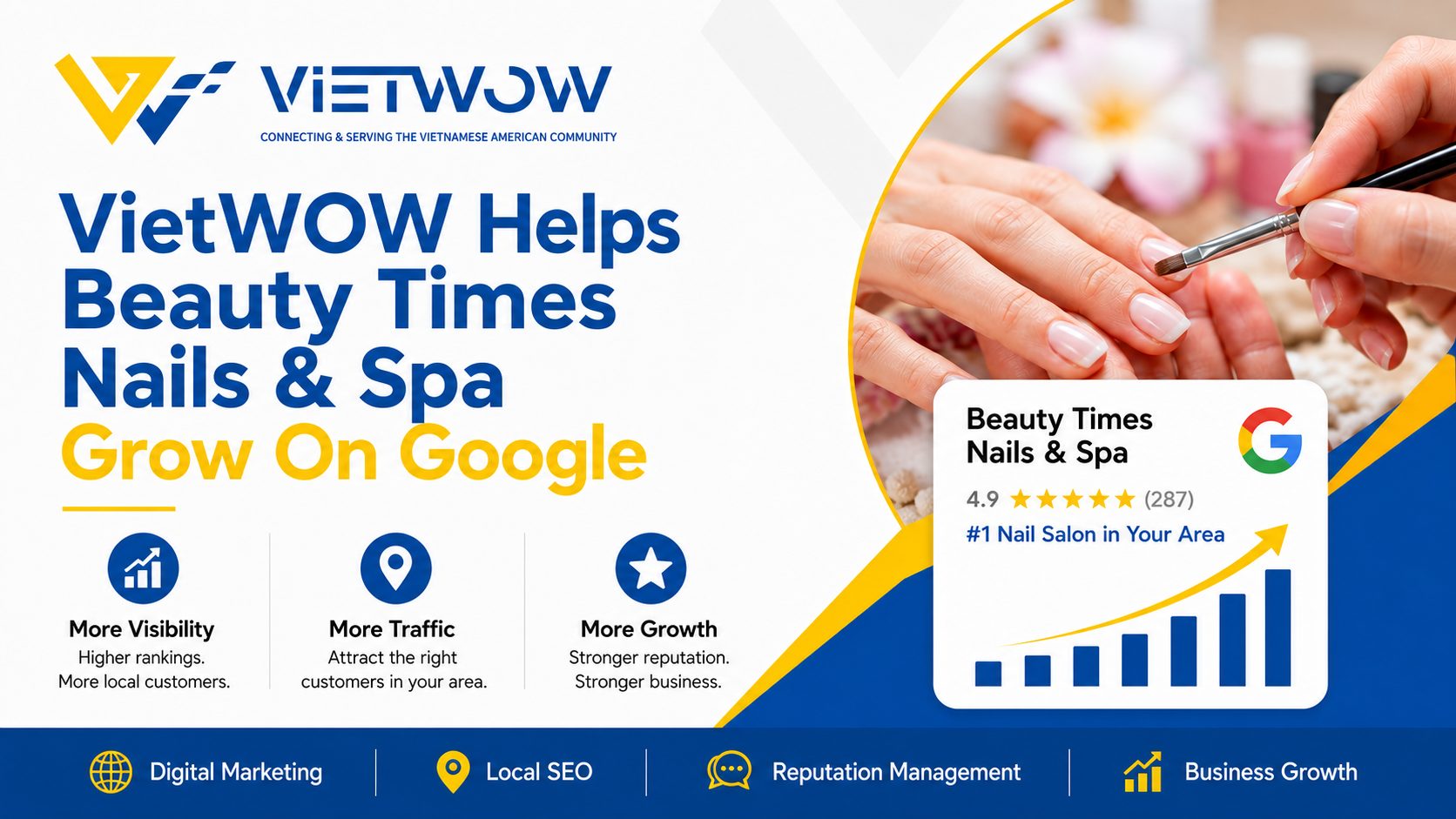 VietWOW Helps Beauty Times Nails & Spa Grow On Google